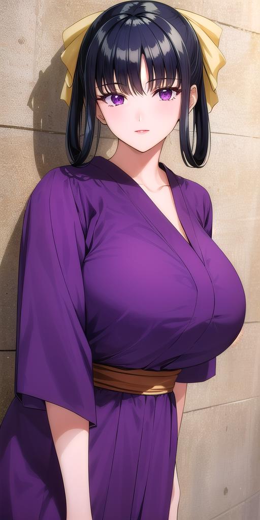 16396-1233087544-_lora_AkikoHoujohV9_.7_ AkikoHoujoh, huge_breasts, standing, solo, purple_dress, yellow_hair_bow,, masterpiece, best_quality, de.png